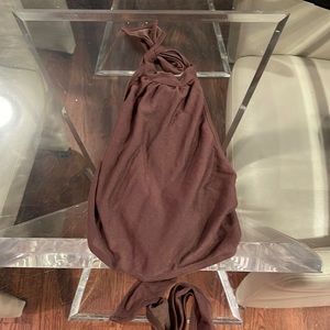 Bill Tornade Enfant brown tie around neck nwt size 4 blouse